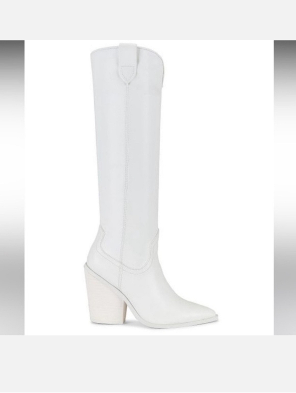 Steve Madden All White Bronco Knee High Boots, Size 9M - Picture 2 of 13